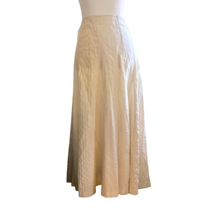 Mira International Pleated‎ Ivory Maxi Skirt 4 VGUC
